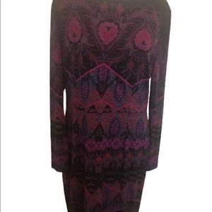 Maggy London printed jersey long sleeve midi